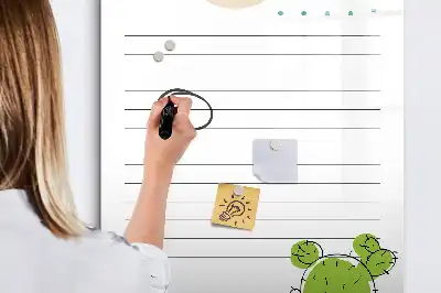 Tableau effaçable à sec magnétique liste de tâches