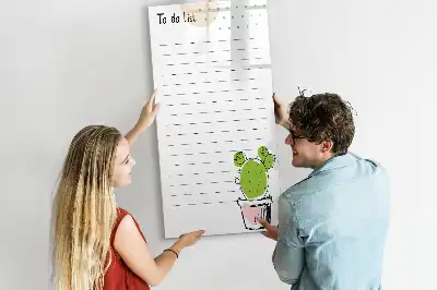 Tableau effaçable à sec magnétique liste de tâches