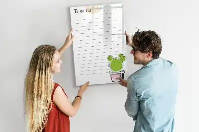 Tableau effaçable à sec magnétique liste de tâches