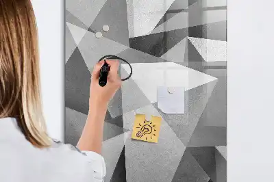 Tableau magnétique effaçable à sec motif d'abstraction géométrique