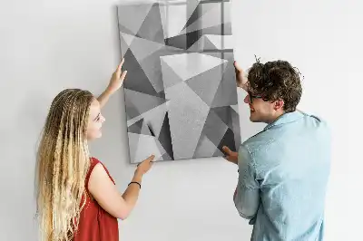 Tableau magnétique effaçable à sec motif d'abstraction géométrique