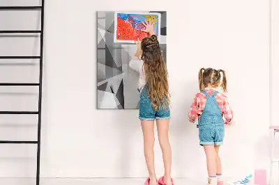 Tableau magnétique effaçable à sec motif d'abstraction géométrique