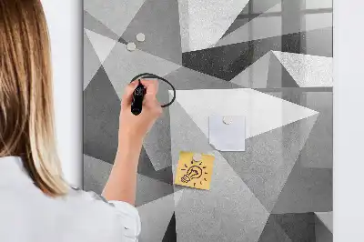 Tableau magnétique effaçable à sec motif d'abstraction géométrique