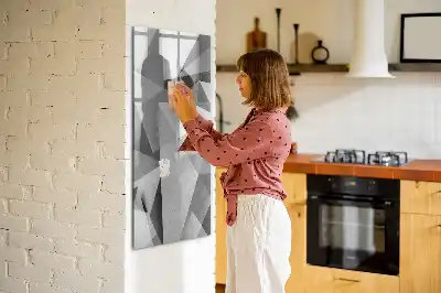 Tableau magnétique effaçable à sec motif d'abstraction géométrique