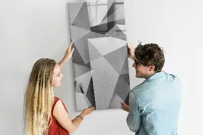 Tableau magnétique effaçable à sec motif d'abstraction géométrique