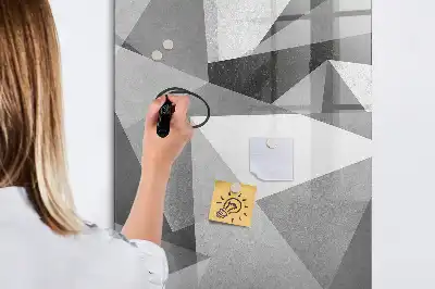 Tableau magnétique effaçable à sec motif d'abstraction géométrique