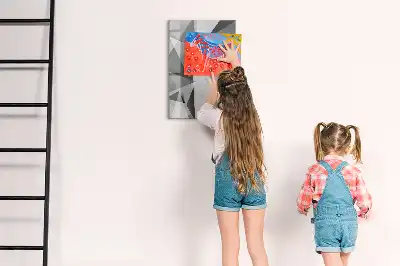 Tableau magnétique effaçable à sec motif d'abstraction géométrique