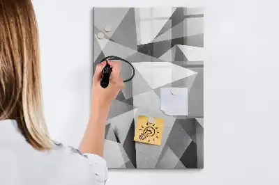 Tableau magnétique effaçable à sec motif d'abstraction géométrique