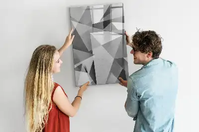 Tableau magnétique effaçable à sec motif d'abstraction géométrique