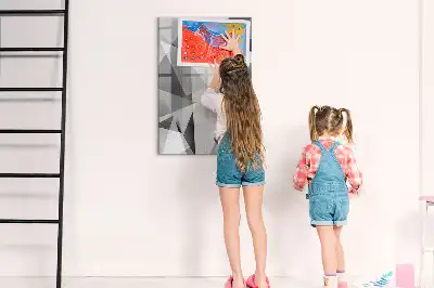 Tableau magnétique effaçable à sec motif d'abstraction géométrique