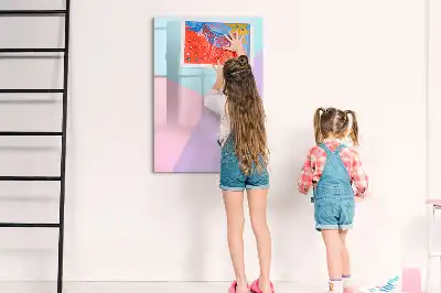 Tableau magnétique effaçable à sec motif pastel