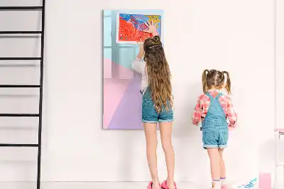 Tableau magnétique effaçable à sec motif pastel