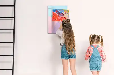 Tableau magnétique effaçable à sec motif pastel