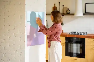 Tableau magnétique effaçable à sec motif pastel