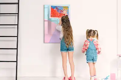 Tableau magnétique effaçable à sec motif pastel