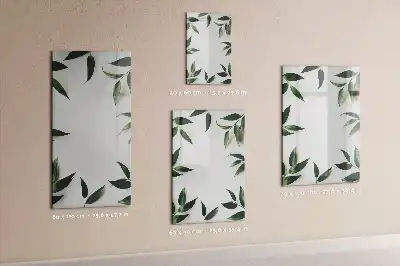 Tableau magnétique effaçable à sec avec motif cadre de feuilles vertes