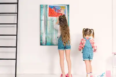 Tableau effaçable à sec magnétique au design bois vintage