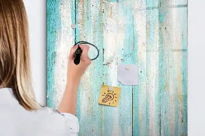 Tableau effaçable à sec magnétique au design bois vintage