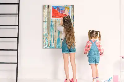 Tableau magnétique effaçable à sec en bois antique