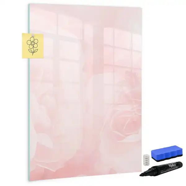 Tableau magnétique effaçable à sec motif roses