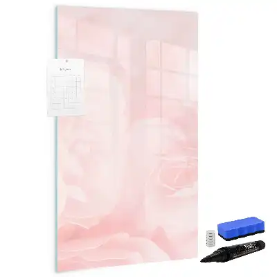 Tableau magnétique effaçable à sec motif roses