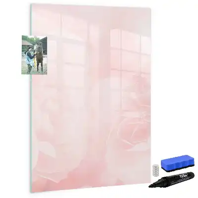 Tableau magnétique effaçable à sec motif roses