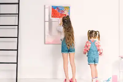 Tableau magnétique effaçable à sec motif roses