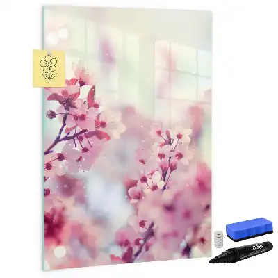Tableau magnétique effaçable à sec motif fleurs de printemps