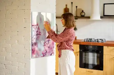 Tableau magnétique effaçable à sec motif fleurs de printemps