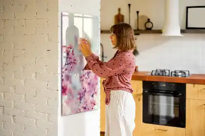 Tableau magnétique effaçable à sec motif fleurs de printemps