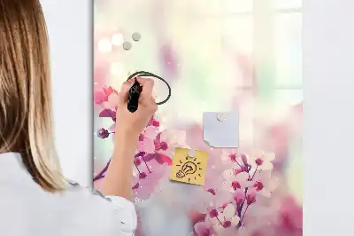 Tableau magnétique effaçable à sec motif fleurs de printemps