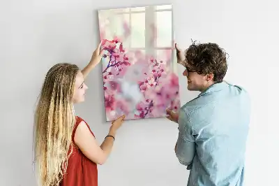 Tableau magnétique effaçable à sec motif fleurs de printemps