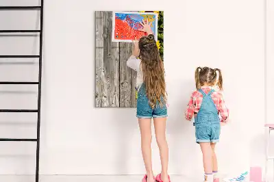 Tableau magnétique effaçable à sec motif tournesols sur bois
