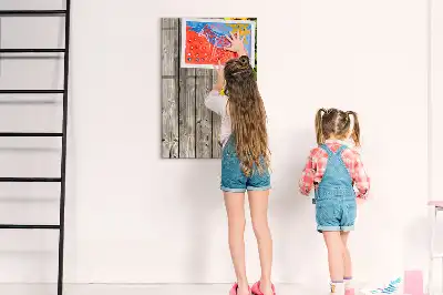 Tableau magnétique effaçable à sec motif tournesols sur bois