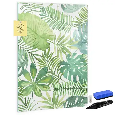 Tableau magnétique effaçable à sec feuilles façon aquarelle