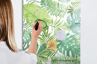 Tableau magnétique effaçable à sec feuilles façon aquarelle