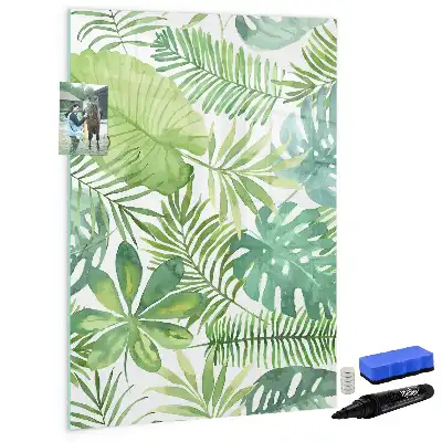 Tableau magnétique effaçable à sec feuilles façon aquarelle