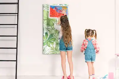 Tableau magnétique effaçable à sec feuilles façon aquarelle