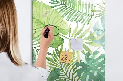 Tableau magnétique effaçable à sec feuilles façon aquarelle