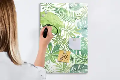 Tableau magnétique effaçable à sec feuilles façon aquarelle