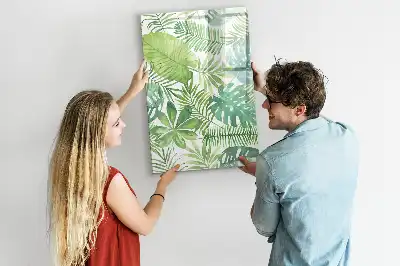 Tableau magnétique effaçable à sec feuilles façon aquarelle