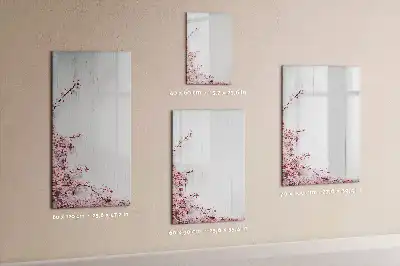 Tableau magnétique effaçable à sec motif fleurs sur bois