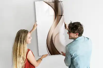 Tableau magnétique effaçable à sec motif abstraction de vagues
