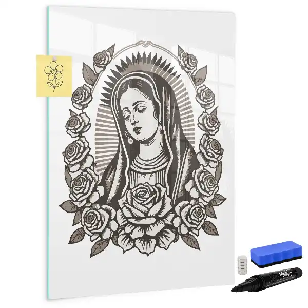 Tableau effaçable à sec magnétique représentant Notre-Dame de Guadalupe