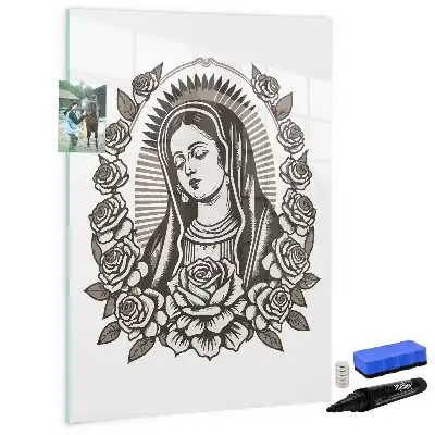 Tableau effaçable à sec magnétique représentant Notre-Dame de Guadalupe