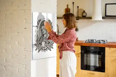 Tableau effaçable à sec magnétique représentant Notre-Dame de Guadalupe