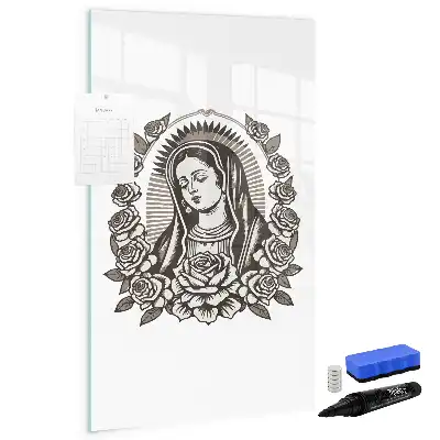 Tableau effaçable à sec magnétique représentant Notre-Dame de Guadalupe
