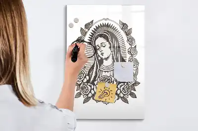 Tableau effaçable à sec magnétique représentant Notre-Dame de Guadalupe