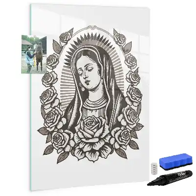 Tableau effaçable à sec magnétique représentant Notre-Dame de Guadalupe