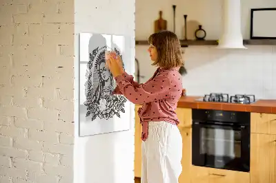 Tableau effaçable à sec magnétique représentant Notre-Dame de Guadalupe